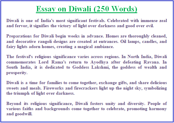 diwali essay in english 300 words pdf